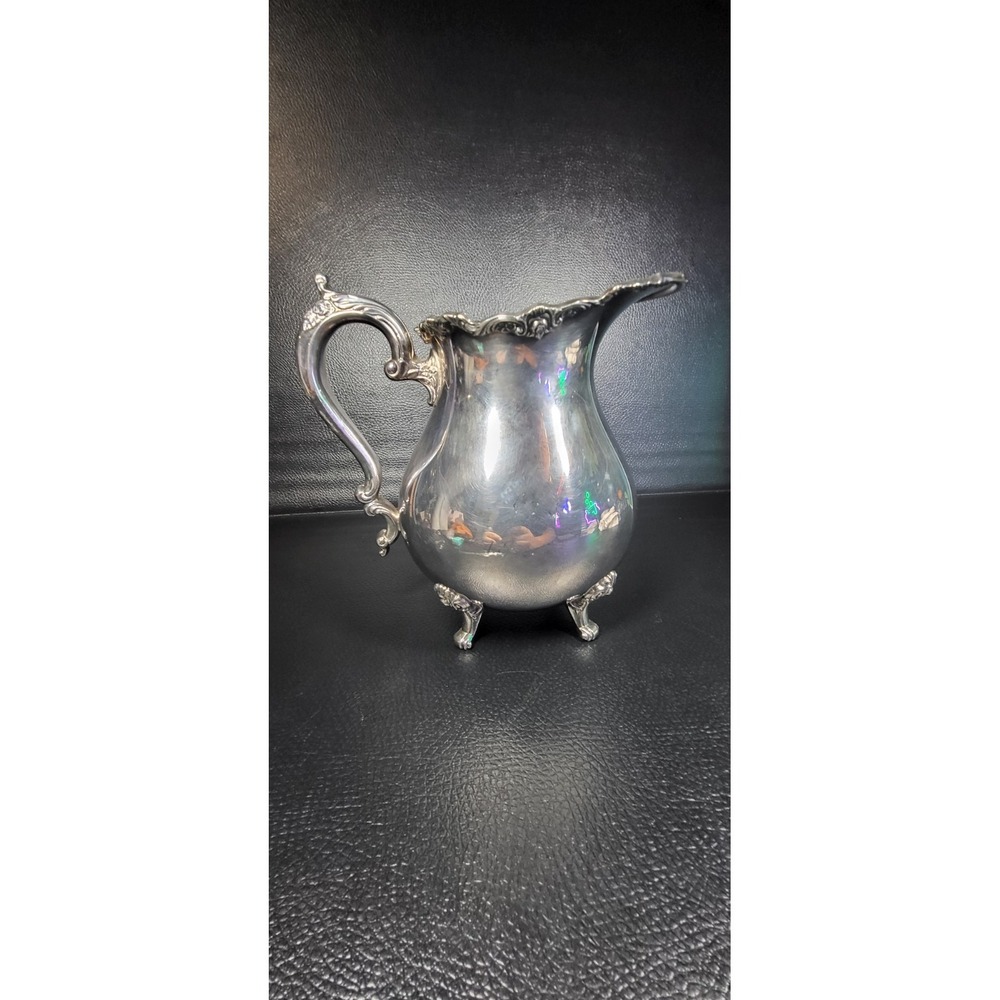 Vintage Royal Rose by Wallace Silver Plated Footed Water Pitcher #9823-Clean!!